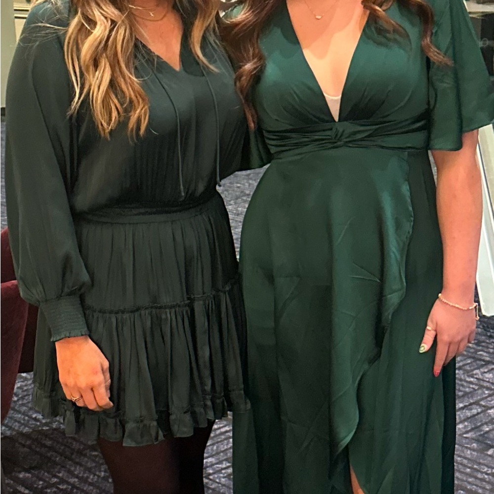 Short green dress worn one time